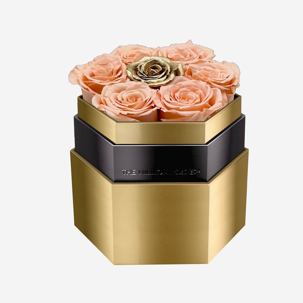 The Million Roses: Peach & Gold Mini Roses ✨ - Picture 2 of 10